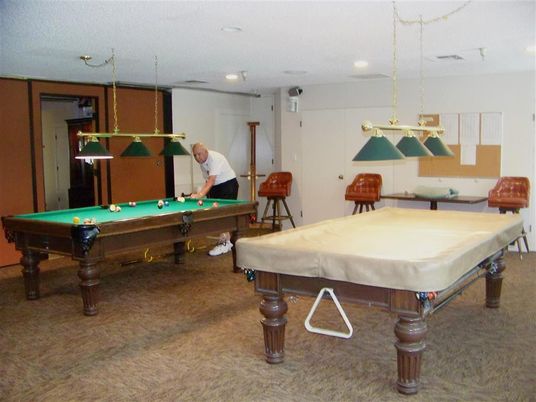 Billiard Table, Game Room, Interior, Pendant Lights, Recessed Lighting