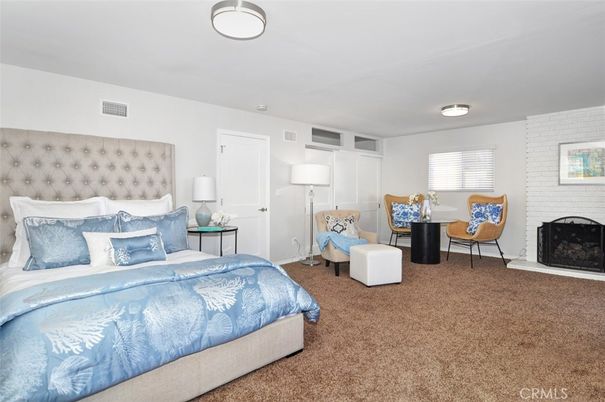 Bedroom, Fireplace, Interior
