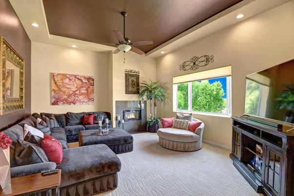 Fireplace, Interior, Living room, Recessed Lighting