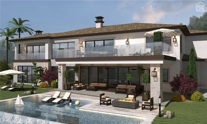 Exterior, Facade, Pool, Modern