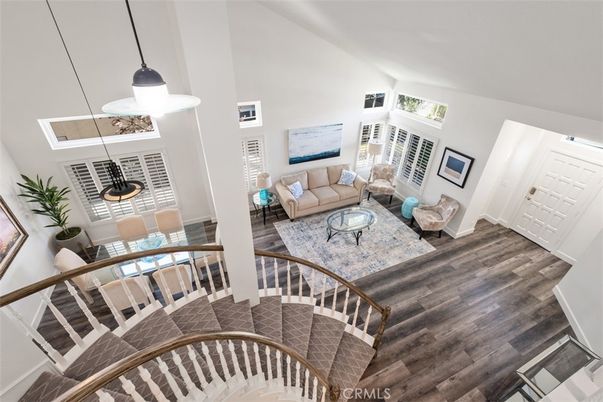 Dining room, Interior, Living room, Pendant Lights, Wood Texture Flooring
