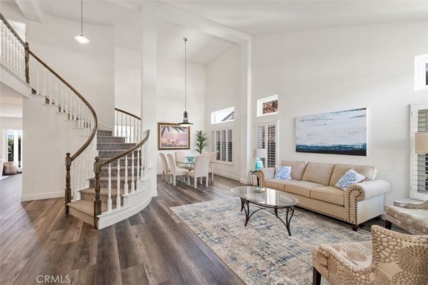 Dining room, Interior, Living room, Pendant Lights, Wood Texture Flooring