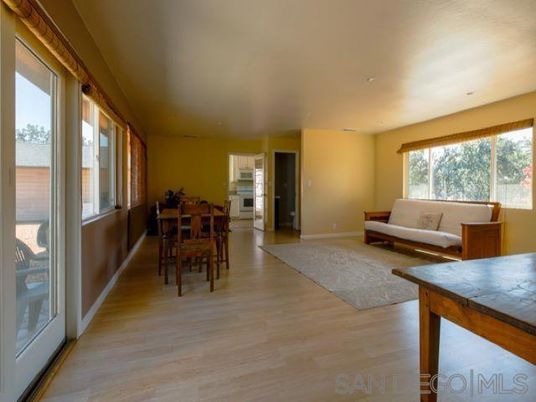 Dining room, Interior, Living room, Recessed Lighting, Wood Texture Flooring
