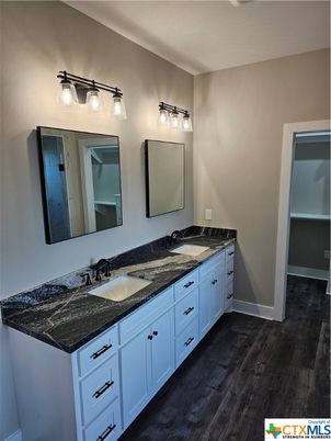 Bathroom, Dual Sink Vanities, Interior, Wood Texture Flooring