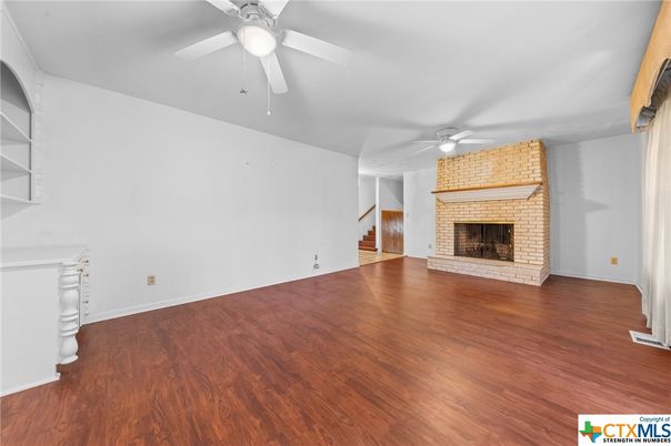 Empty room, Fireplace, Interior, Wood Texture Flooring