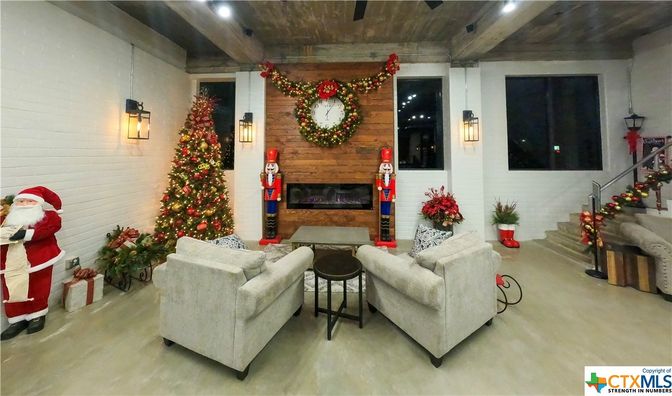 Fireplace, Interior, Living room, Recessed Lighting, Wooden Ceilings, Wooden Walls