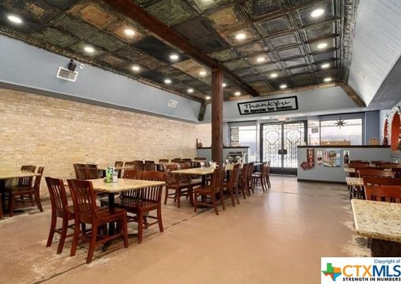 Dining room, Interior, Recessed Lighting, Stone Walls