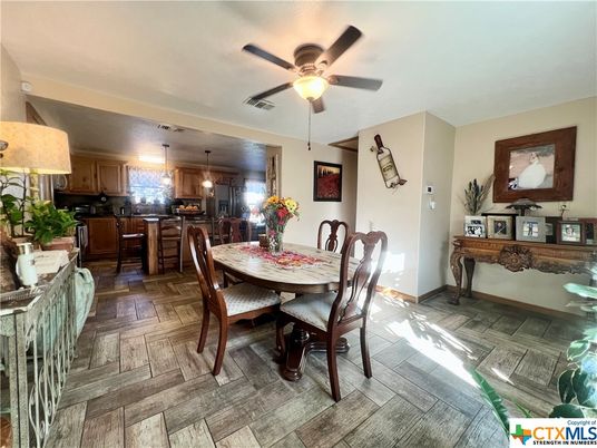 Dining room, Interior, Kitchen, Pendant Lights, Wood Texture Flooring