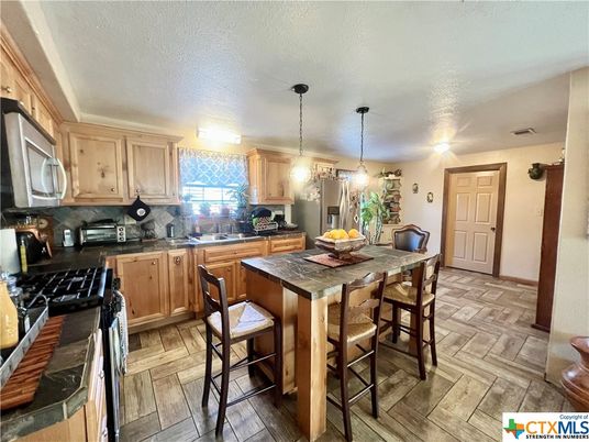 Dining room, Interior, Kitchen, Pendant Lights, Wood Texture Flooring