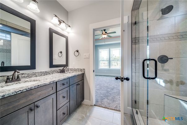 Bathroom, Dual Sink Vanities, Glass Shower, Interior