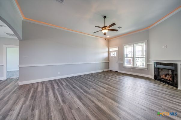 Empty room, Fireplace, Interior, Wood Texture Flooring