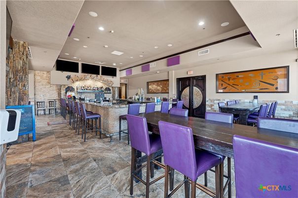 Dining room, Interior, Recessed Lighting, Stone Walls