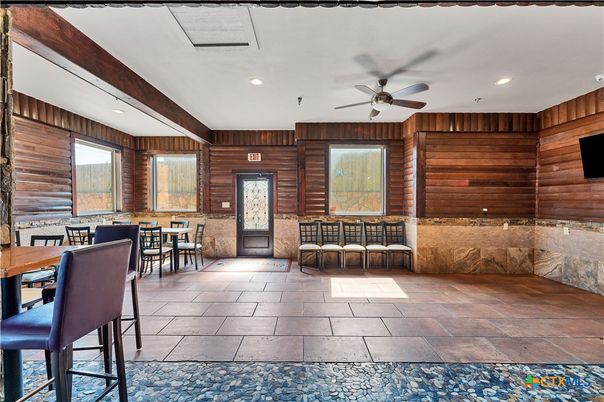 Dining room, Interior, Recessed Lighting, Wooden Walls