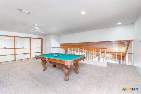 Billiard Table, Game Room, Interior, Recessed Lighting
