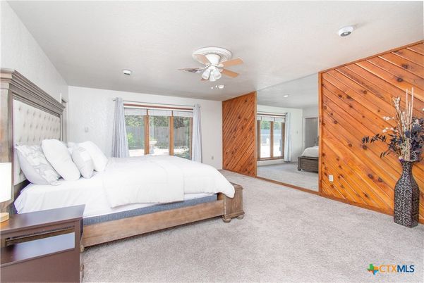 Bedroom, Interior, Recessed Lighting, Wooden Walls