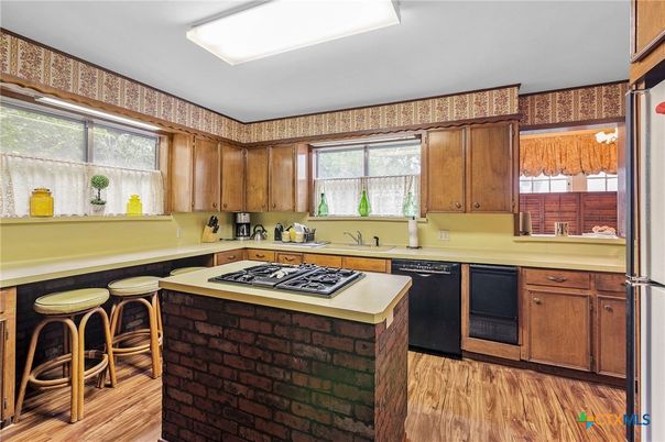Interior, Kitchen, Wood Texture Flooring
