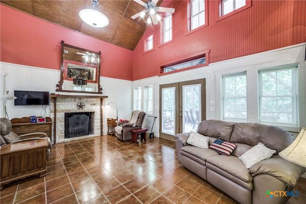 Fireplace, Interior, Living room, Wooden Ceilings
