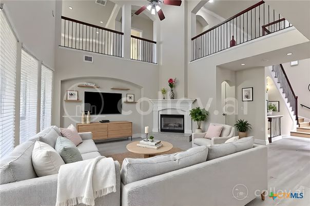 Fireplace, Interior, Living room, Recessed Lighting