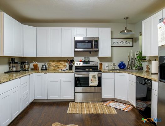 Interior, Kitchen, Pendant Lights, Stainless Steel Appliances, Wood Texture Flooring