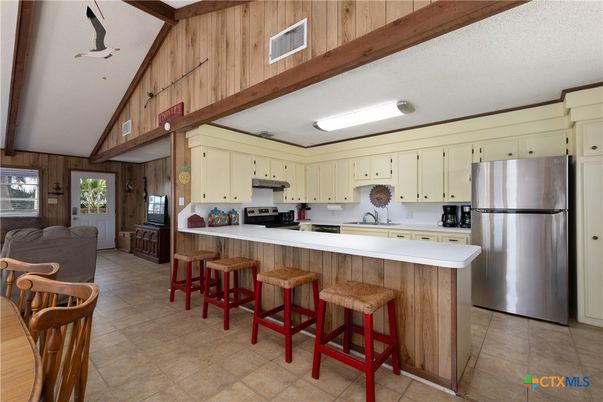 Interior, Kitchen, Stainless Steel Appliances, Wooden Beams, Wooden Walls