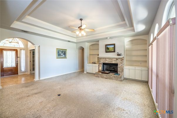 Empty room, Fireplace, Interior, Recessed Lighting