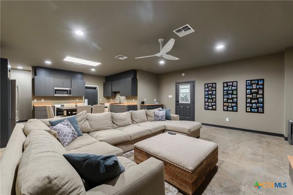 Dining room, Interior, Kitchen, Living room, Recessed Lighting, Stainless Steel Appliances