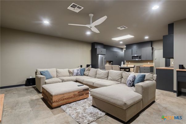 Dining room, Interior, Kitchen, Living room, Recessed Lighting, Stainless Steel Appliances