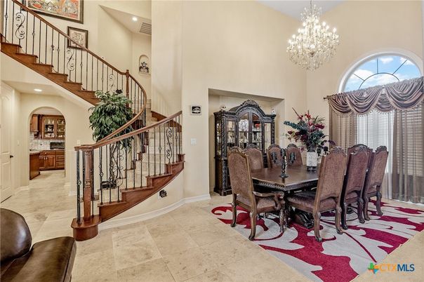 Chandelier, Dining room, Interior, Recessed Lighting