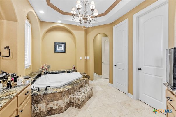 Bathroom, Chandelier, Interior, Recessed Lighting