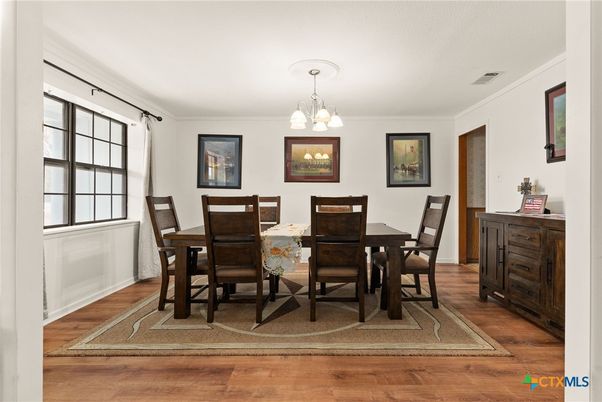 Chandelier, Dining room, Interior, Wood Texture Flooring