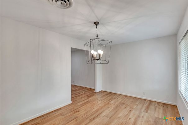 Empty room, Interior, Pendant Lights, Wood Texture Flooring