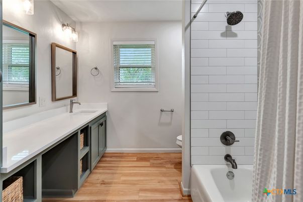 Bathroom, Dual Sink Vanities, Interior, Wood Texture Flooring