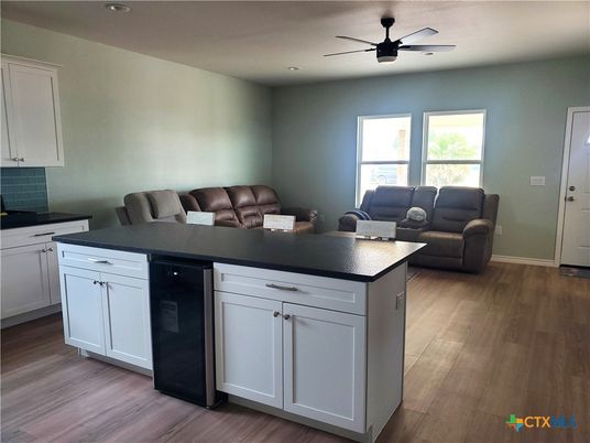 Interior, Kitchen, Living room, Recessed Lighting, Wood Texture Flooring