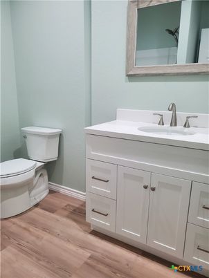 Bathroom, Dual Sink Vanities, Interior, Wood Texture Flooring