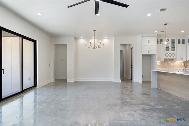 Chandelier, Empty room, Interior, Kitchen, Pendant Lights, Recessed Lighting