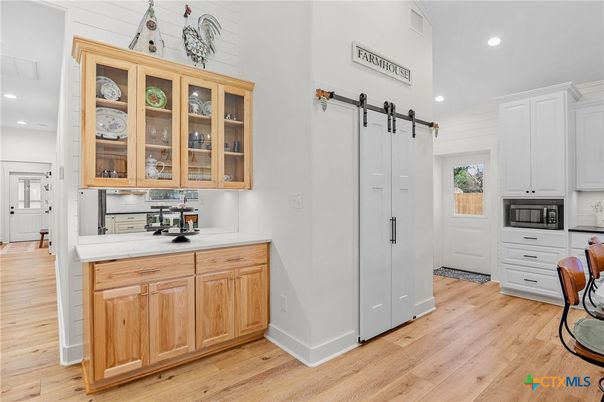 Interior, Kitchen, Recessed Lighting, Wood Texture Flooring