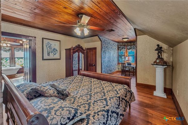 Bedroom, Interior, Wooden Ceilings, Wood Texture Flooring