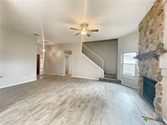 Empty room, Fireplace, Interior, Wood Texture Flooring
