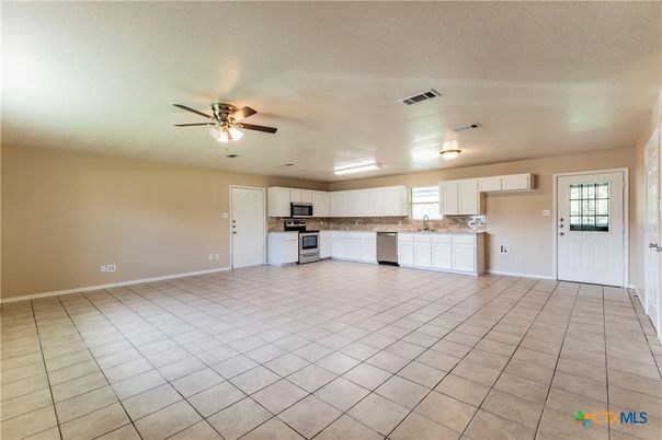 Empty room, Interior, Kitchen, Stainless Steel Appliances