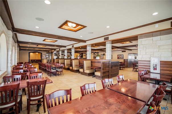 Dining room, Interior, Recessed Lighting, Stone Walls