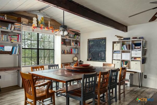 Dining room, Interior, Wooden Beams, Wood Texture Flooring