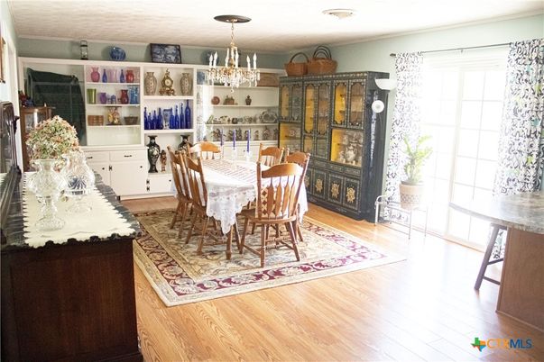 Chandelier, Dining room, Interior, Wood Texture Flooring