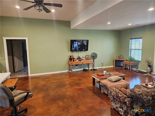 Home Office, Interior, Living room, Recessed Lighting, Wood Texture Flooring