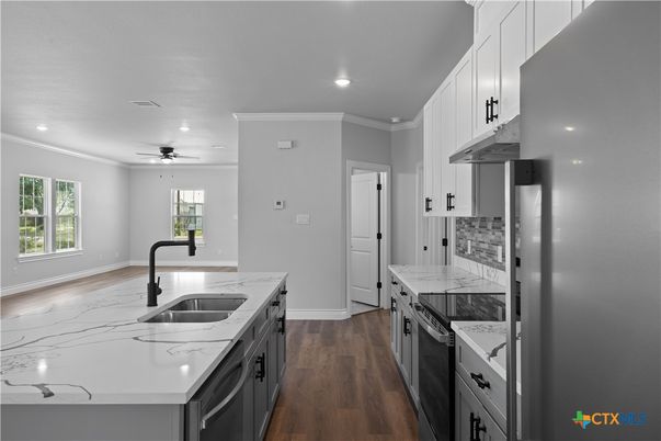Interior, Kitchen, Recessed Lighting, Wood Texture Flooring