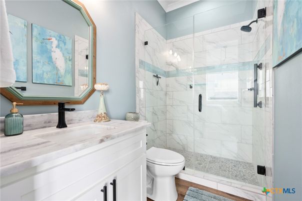 Bathroom, Glass Shower, Interior, Marble Walls