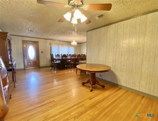 Chandelier, Dining room, Interior, Wood Texture Flooring
