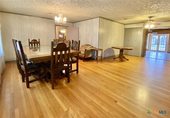 Chandelier, Dining room, Interior, Wood Texture Flooring