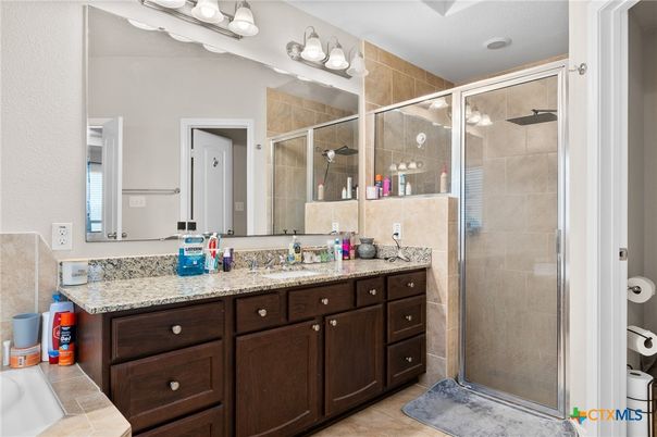 Bathroom, Dual Sink Vanities, Glass Shower, Interior