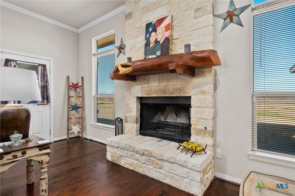 Fireplace, Interior, Stone Walls, Wood Texture Flooring