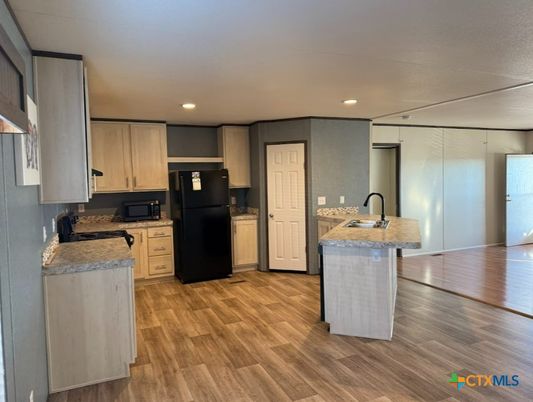 Interior, Kitchen, Recessed Lighting, Wood Texture Flooring